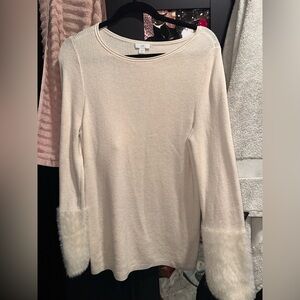 Sweater with Faux Fur Cuffs